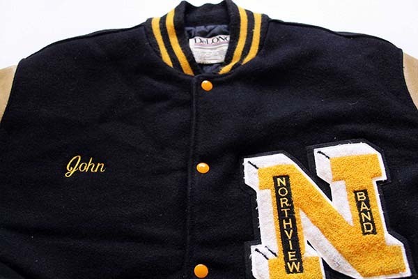 90s USA製 DeLONGデロング タイガー チェーン刺繍&パッチ付き メルトン