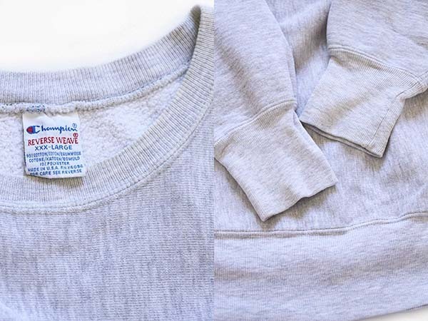 90s USA製 Championチャンピオン 無地 目無し リバースウィーブ