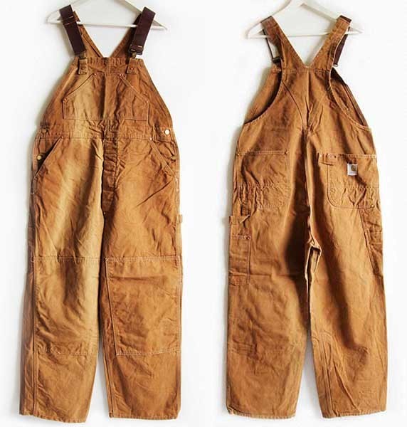 70s carharttカーハート 山ポケ ダック地 ダブルニー オーバーオール