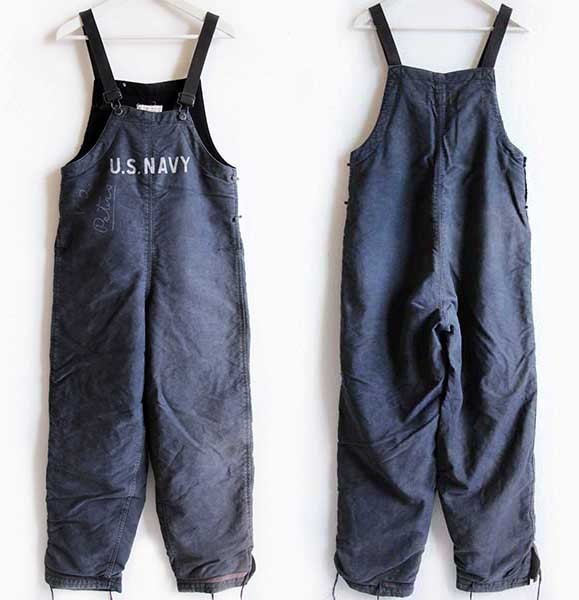 40s 米軍 U.S.NAVY N-1 デッキパンツ フックタイプ 紺 S