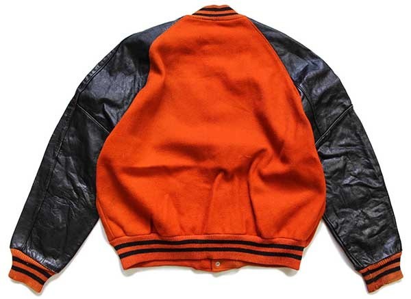 60s DeLONGデロング パッチ付き メルトン ウール 袖革スタジャン