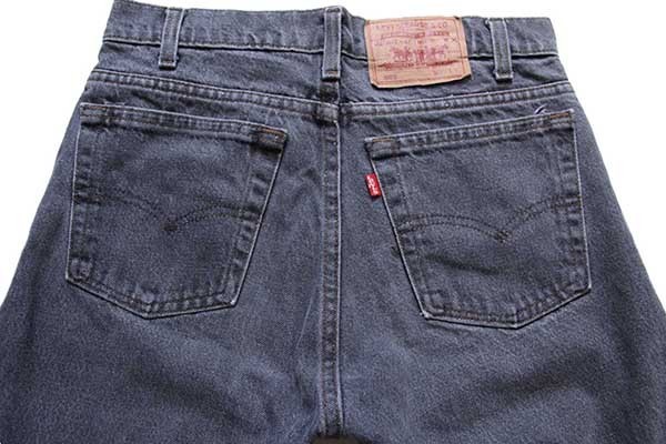 80s USA製 Levi'sリーバイス 505 先染め ブラック デニムパンツ w30