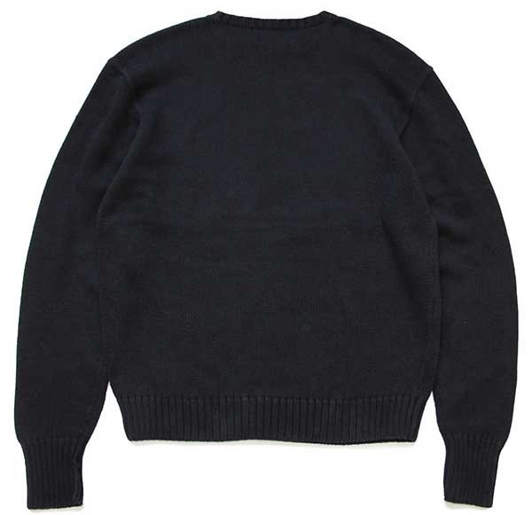 90s ポロ ラルフローレン ワンポイント コットンニット セーター 黒 M