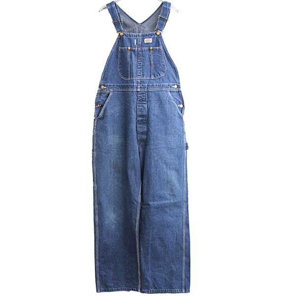 90s USA製 Dickiesディッキーズ デニム オーバーオール w38 L32