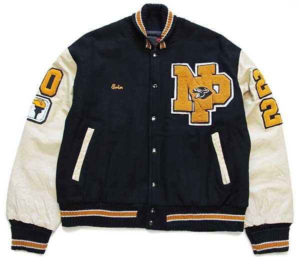 00s USA製 パッチ付き キルティングライナー メルトン ウール 袖革