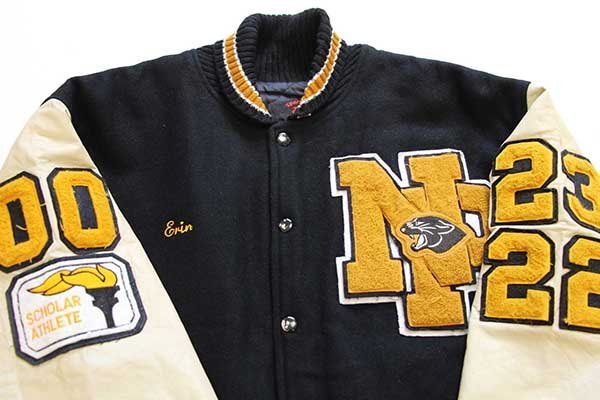 00s USA製 パッチ付き キルティングライナー メルトン ウール 袖革