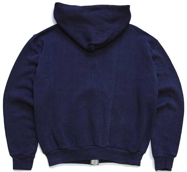 70s USA製 RUSSELLラッセル 無地 スウェット ジップパーカー 紺 M