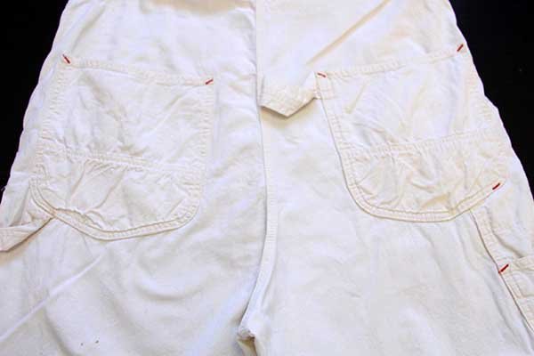 50s Burlington Overall 山ポケ コットン オーバーオール 生成り w42