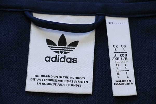 adidasアディダス トレフォイル ロゴ刺繍 2WAY トラックジャケット 紺