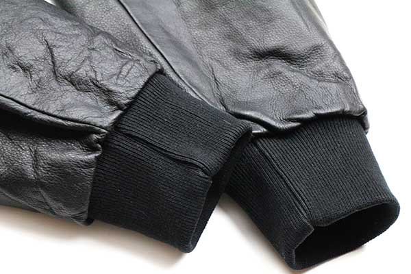 90s USA製 HOLLOWAY ロゴ刺繍 中綿入り メルトン ウール 袖革