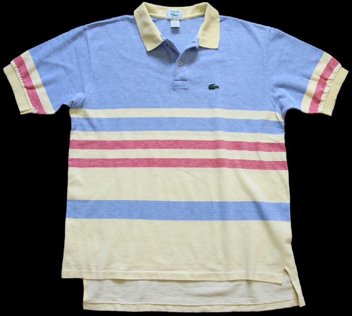 90s IZOD LACOSTE ラコステ マルチカラー コットン 鹿の子 ポロシャツ