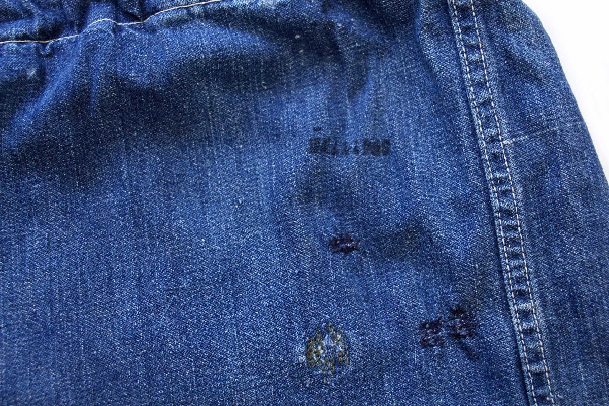 40s 米軍 U.S.NAVY インディゴ デニム バラックバッグ☆ランドリー