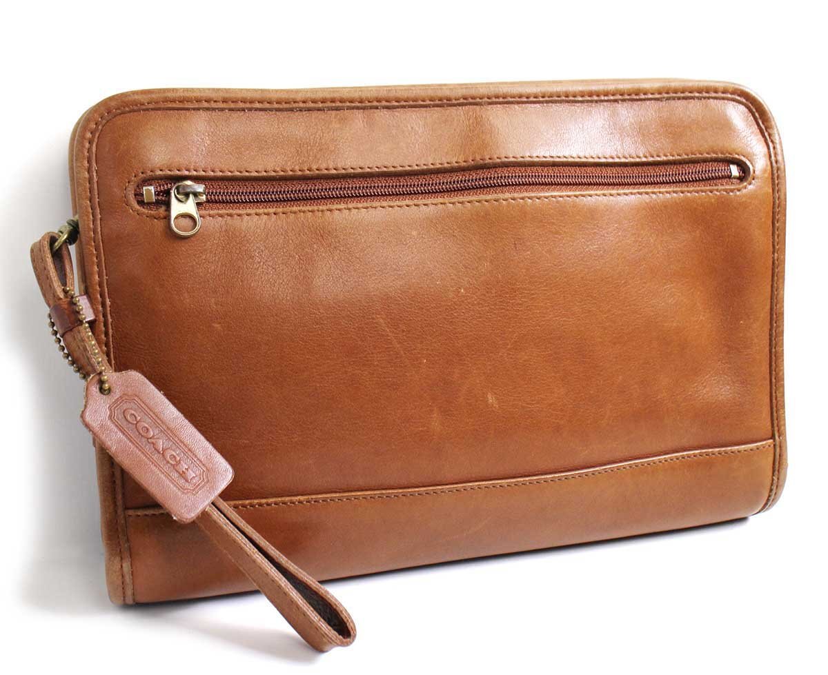 USA製 COACH オールド コーチ レザー クラッチバッグ ブラウン☆9833