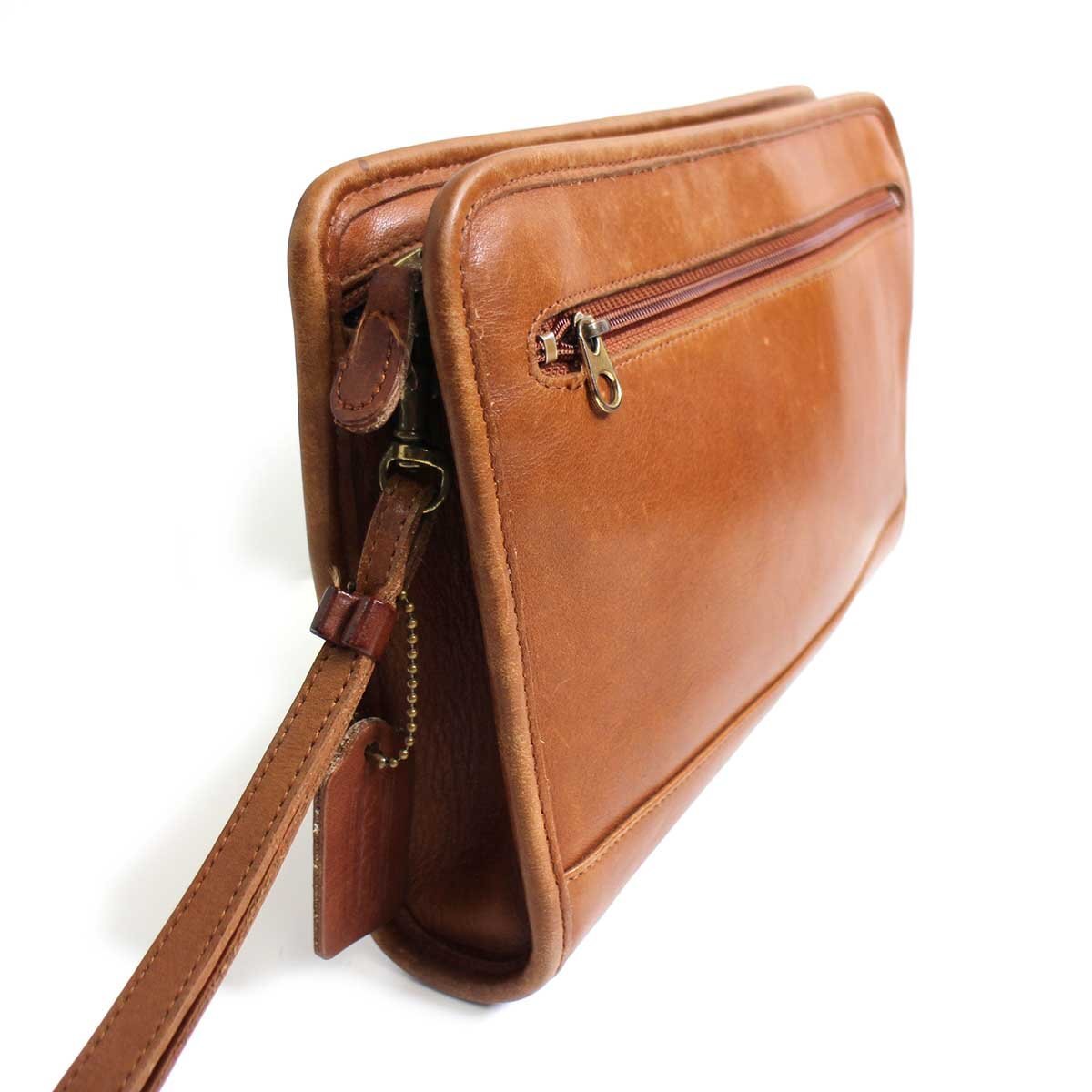 USA製 COACH オールド コーチ レザー クラッチバッグ ブラウン☆9833