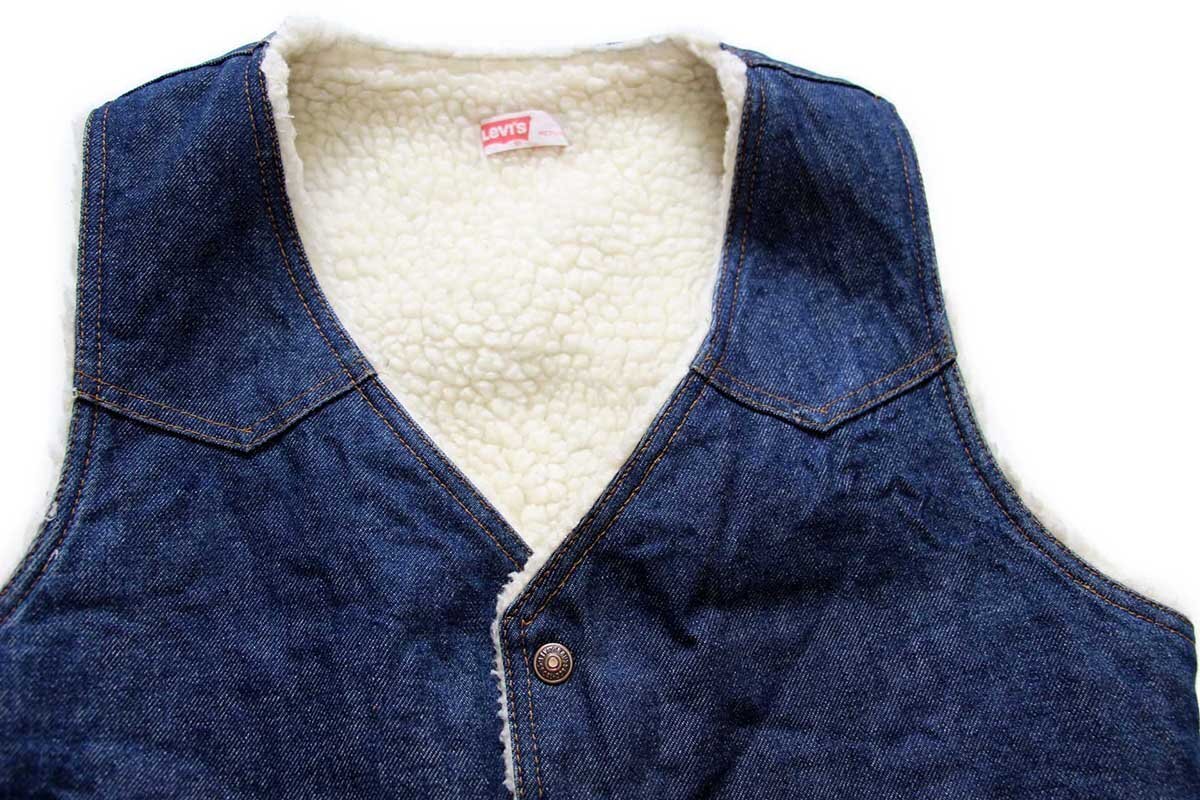 70s USA製 Levi'sリーバイス 60607 ボアライナー デニムベスト M☆B