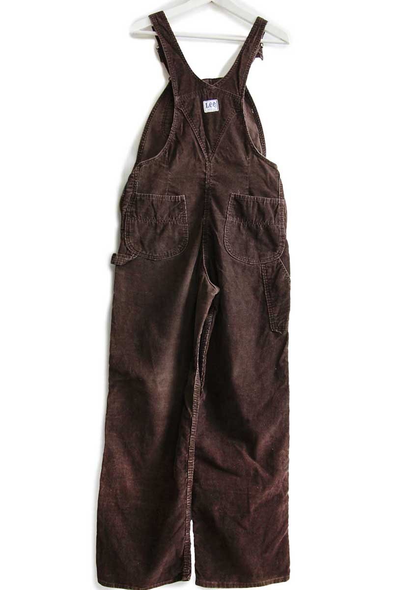 70s USA製 Leeリー コーデュロイ オーバーオール 焦げ茶 w30