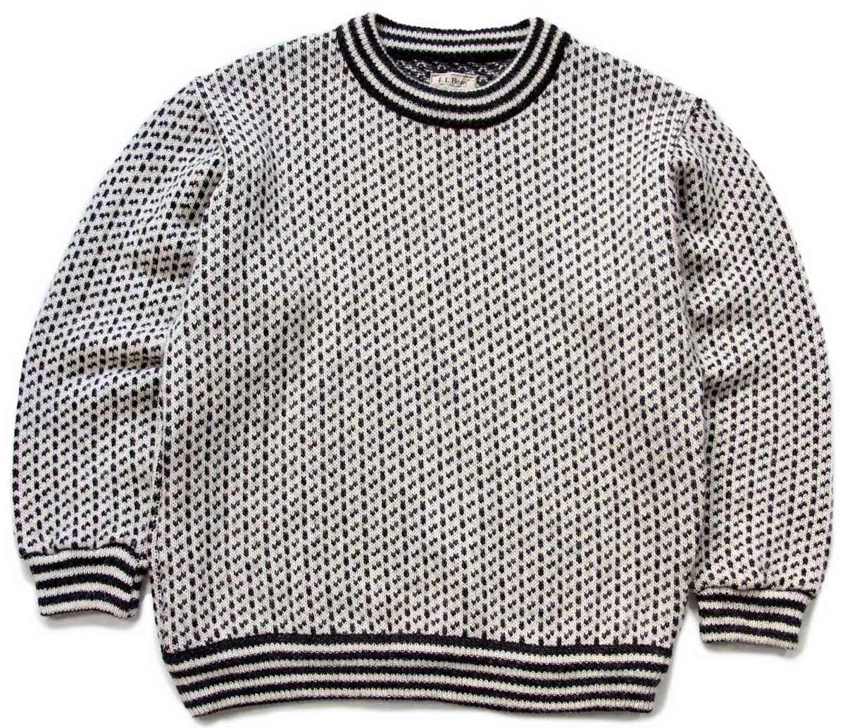 80s ノルウェー製 L.L.Bean ノルウェージャン バーズアイ ウールニット