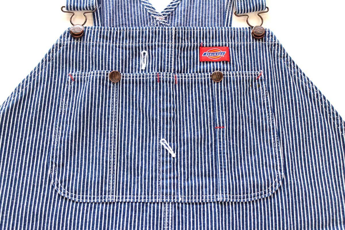 90s USA製 Dickiesディッキーズ ヒッコリー ストライプ オーバーオール