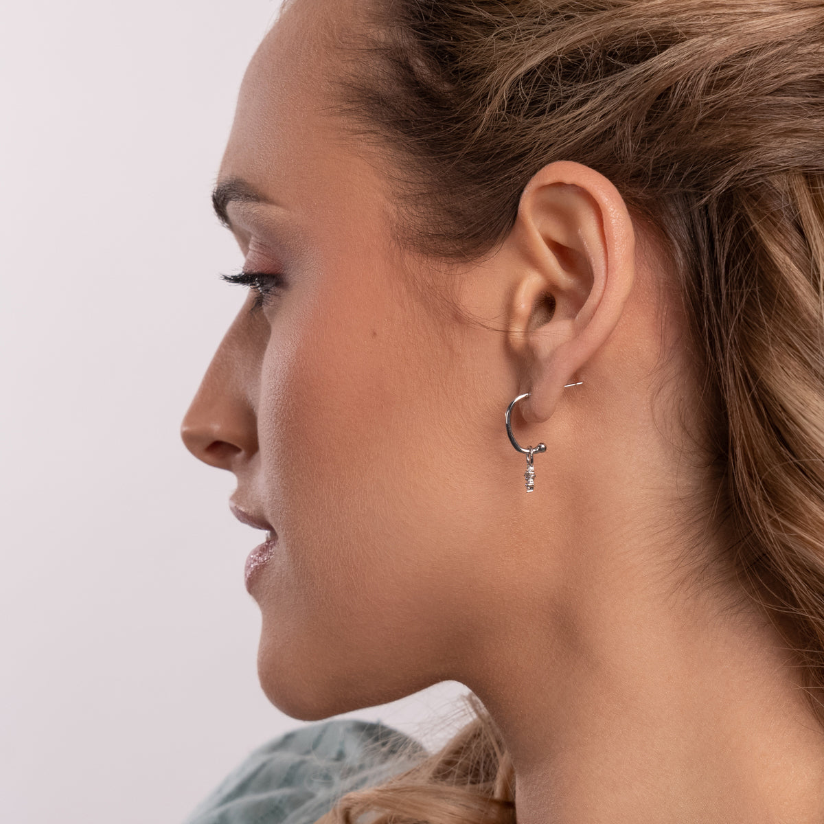 legant Crystal Cross Half Hoop Earrings: Hypoallergenic Design for