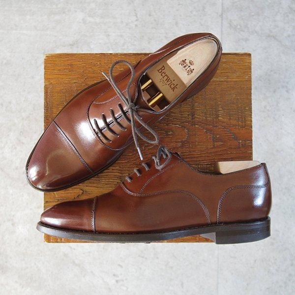 バーウィック/5382/ストレートチップ/HO283☆m760｜高級中古革靴店