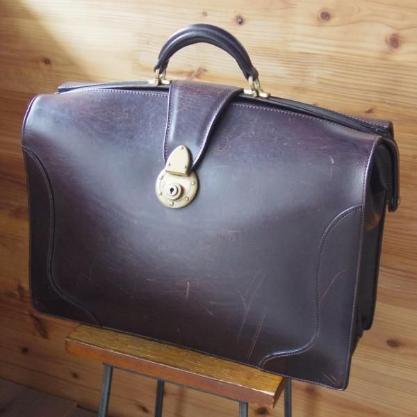 万双 ダレスバッグ ブライドルレザー 2マチ ダークブラウン ブライドル