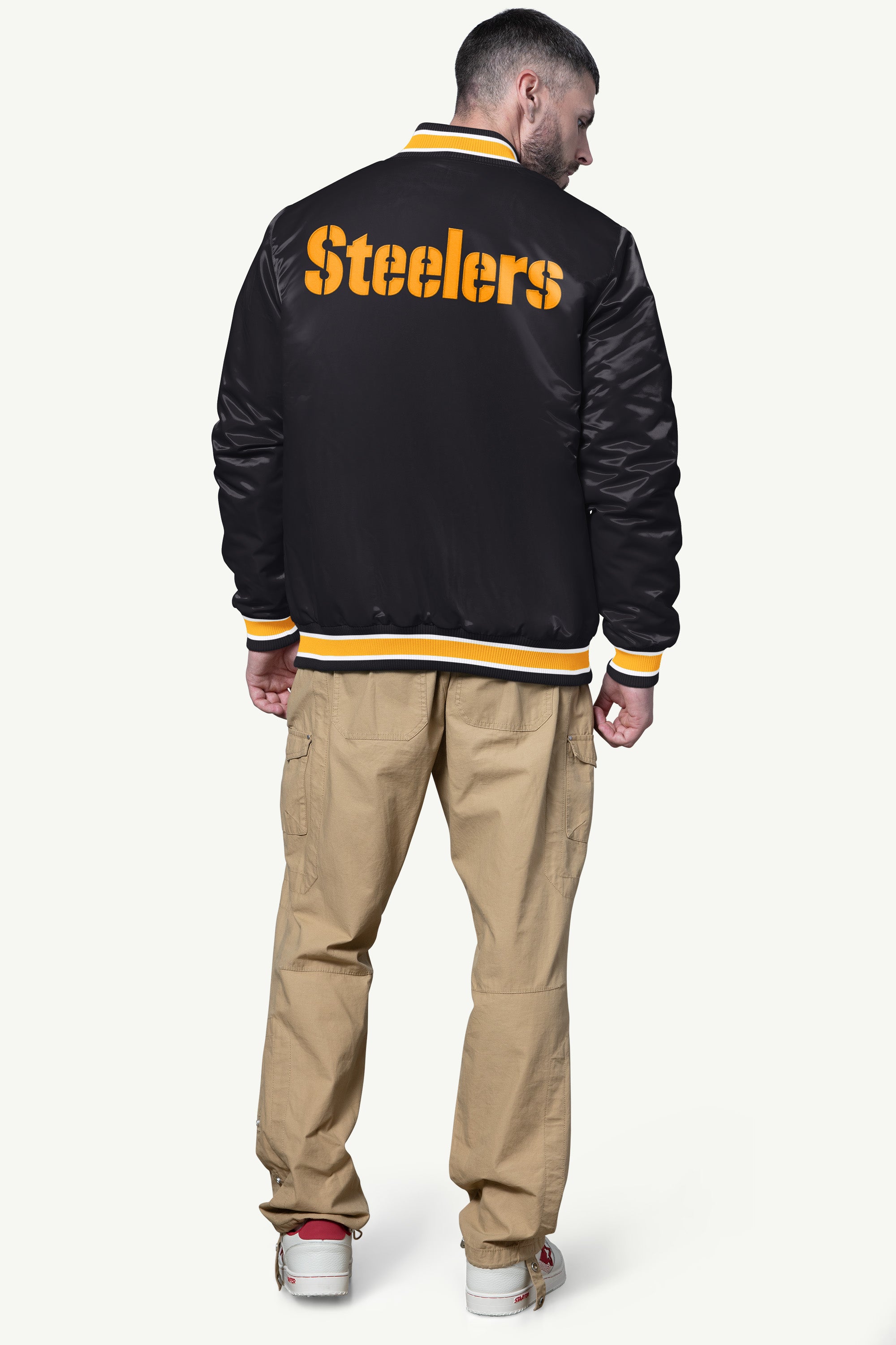 Mens Pittsburgh Steelers Shock Wave Satin Jacket | NFL | Starter