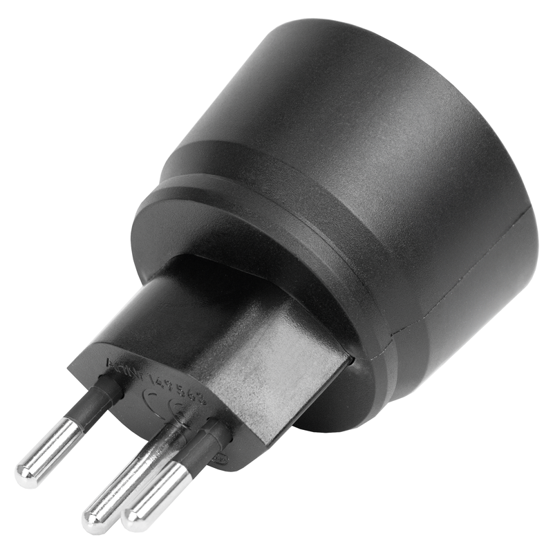 FIX Adapter Deutschland CEE7/7 - Schweiz T12 3-polig sw - A