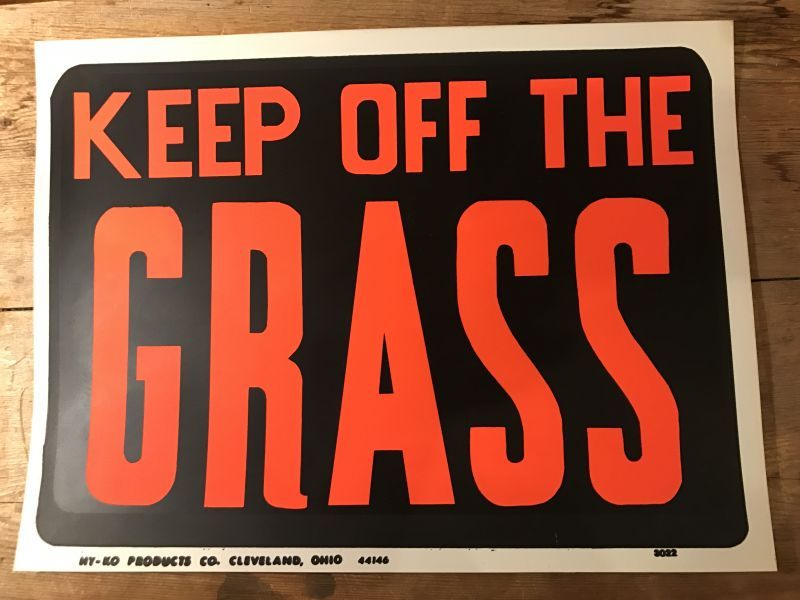 Keep Off The Grass Hardware Sign 看板 ビンテージ 企業 70年代