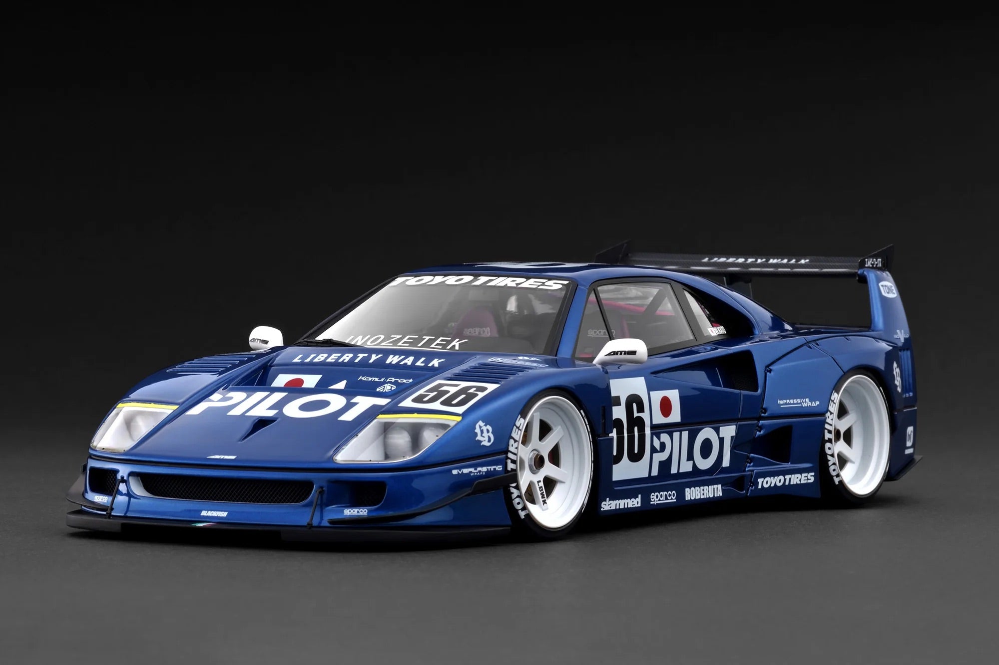 Ignition-Model Ferrari F40 LBWK LB-Works 40 Japan Blue Pilot 1:18