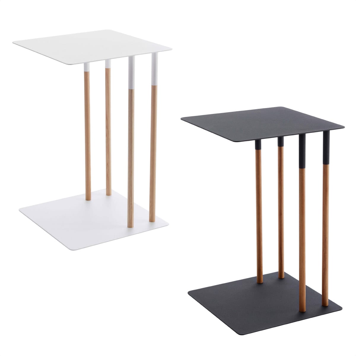 山崎実業 差し込みサイドテーブル ホワイト