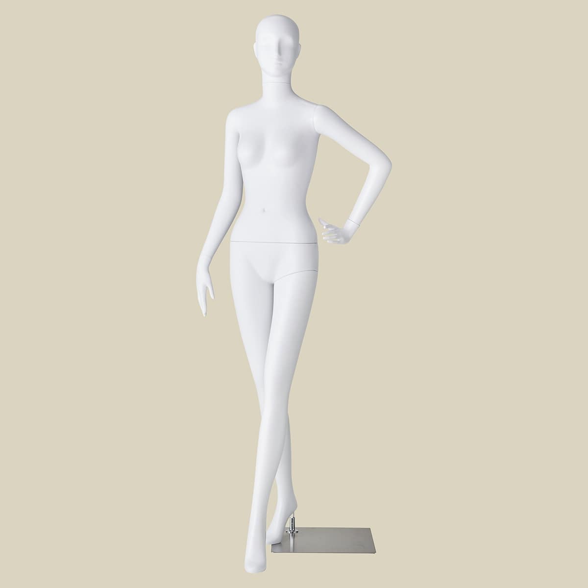 軽量ABS製 婦人全身リアルマネキン 左手腰あてポーズ〔ストエキ