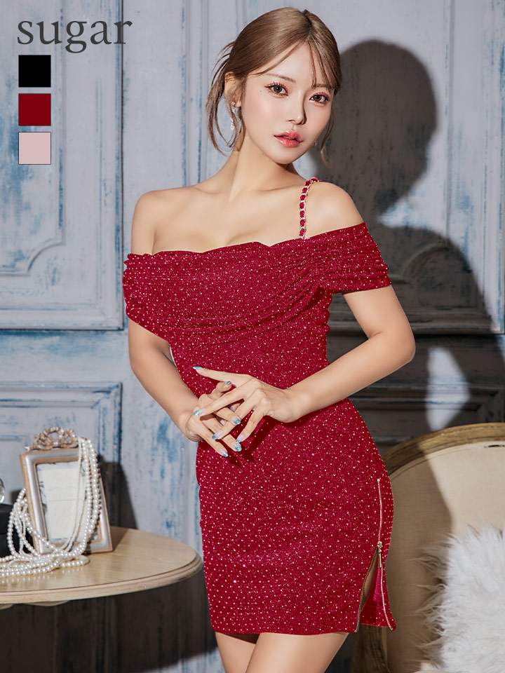 XSサイズあり【an /アン】オフショル/ ショルダーリボン/ ジップ