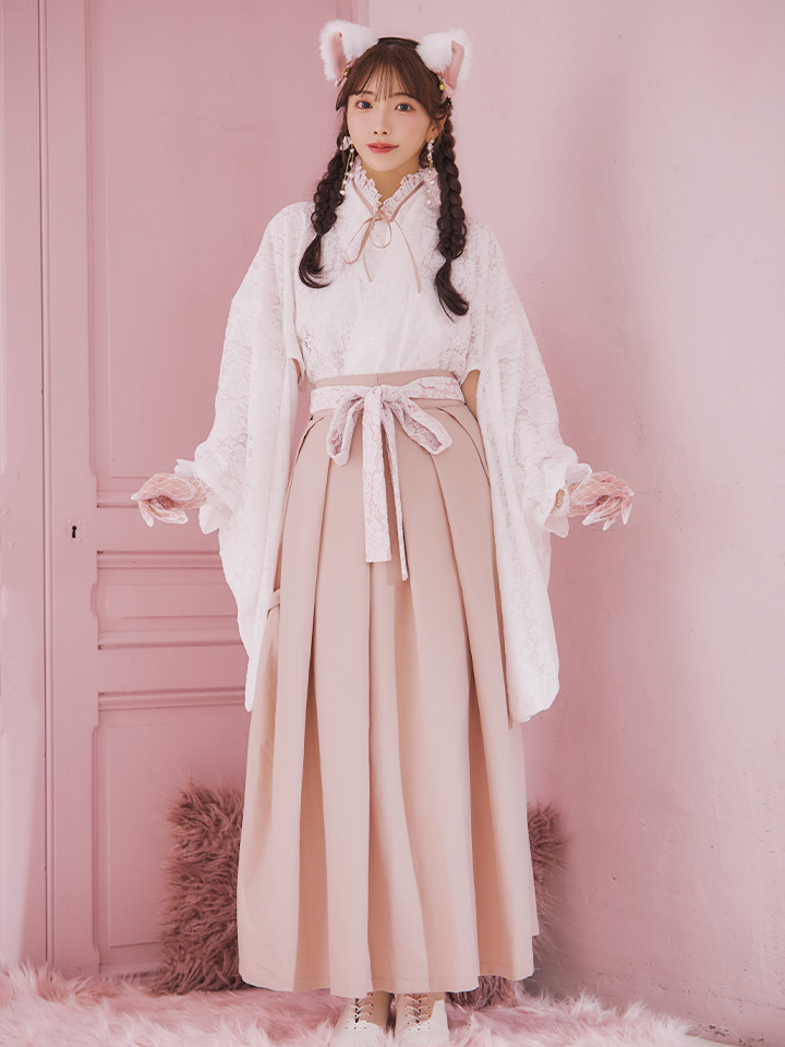 即日発送！】【ハロウィン】猫巫女レース袴 【コスプレ5点セット