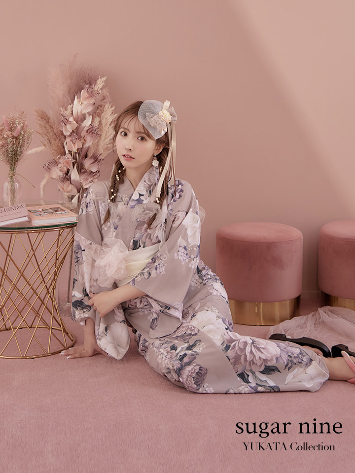 即日発送】【オリジナル浴衣】大人スウィートフラワー牡丹柄浴衣【浴衣