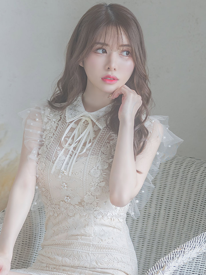 即日発送【ROBE de FLEURS/ローブドフルール】ビジュー襟/ フラワー