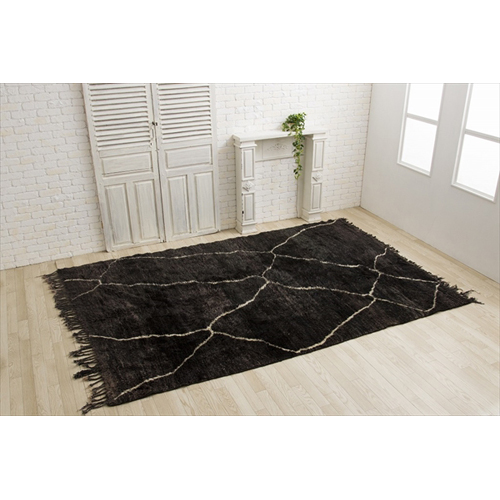 スギカウ / ヴィンテージラグ ブラック ベニワレンパターン モロッコ