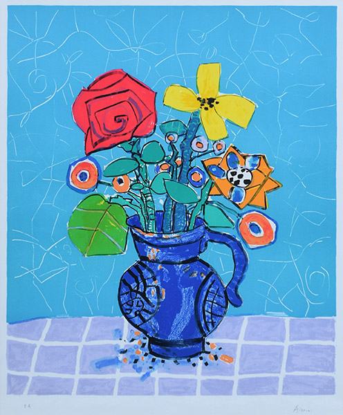 アイズピリ | ブルーバックの青い水差しの花束