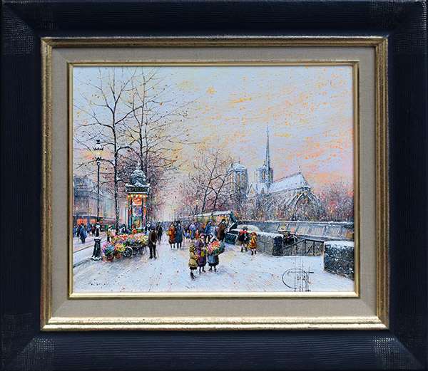 ギィ・デサップ作品紹介｜パリ、ノートルダムと雪景色の河岸｜銀座の