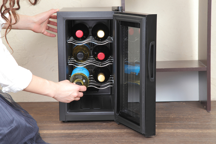 生産終了品】ペルチェ式 8本収納 電子ワインセラー「ワイン庫 スリム