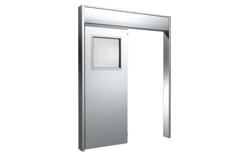 SSU－A透明ガラス入り特定防火ステンレススライドドア（自動