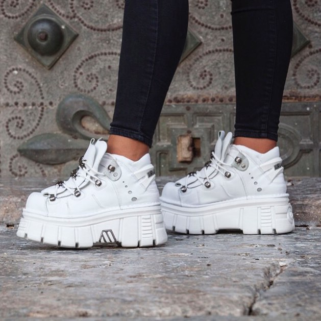 取り寄せ]M-106-S53 / ホワイト / 厚底スニーカー / 本革【NEW ROCK