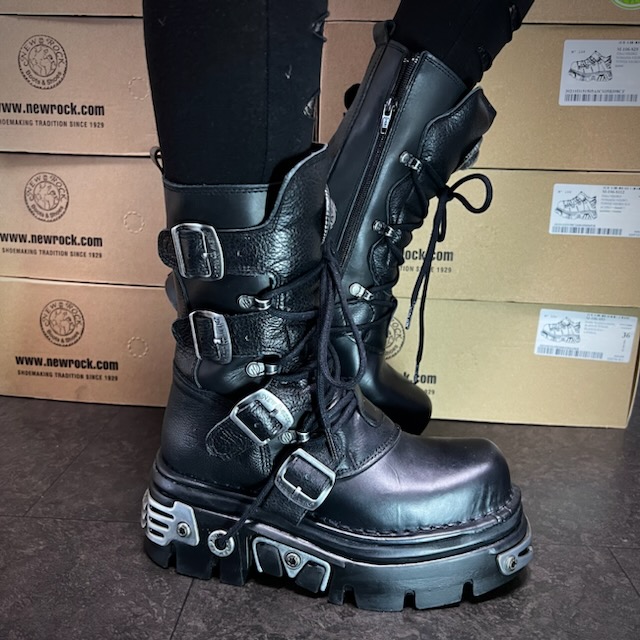 取り寄せ]M-373-S4 / プレート / 厚底ブーツ / 本革【NEW ROCK