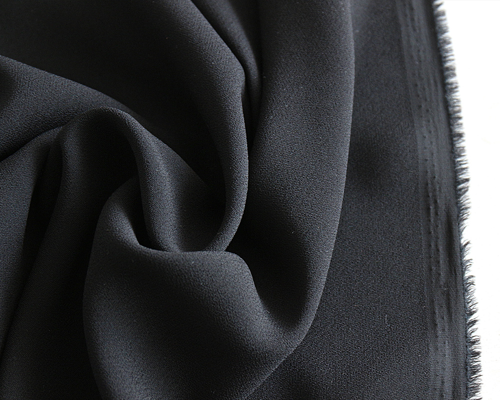 5mカット】バックサテンジョーゼットのブラックフォーマル（低