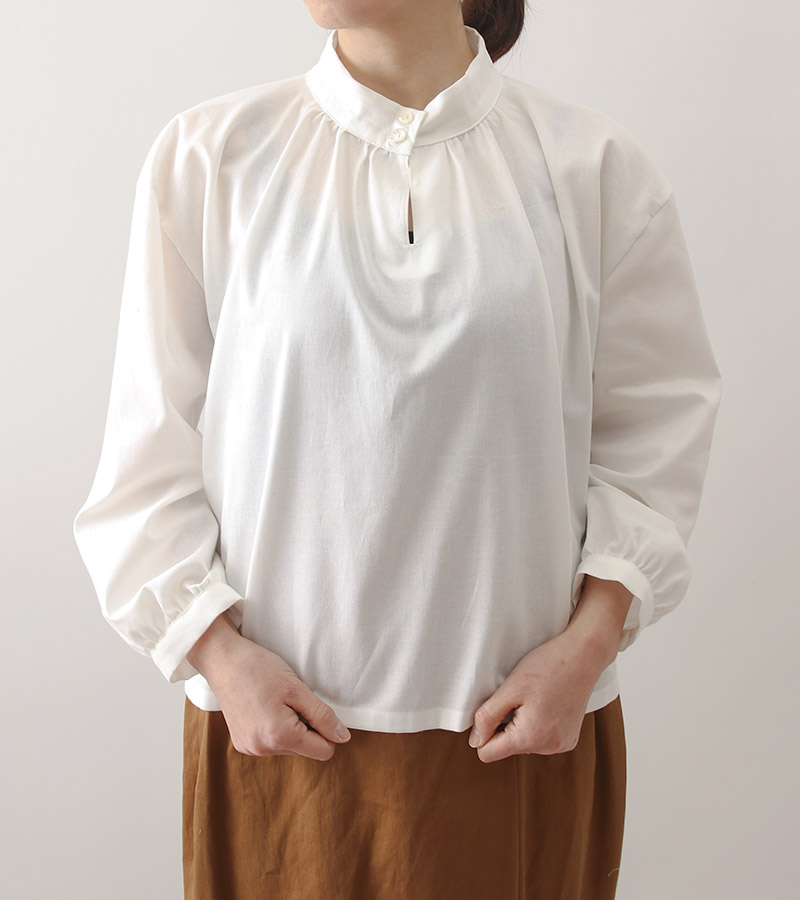 実物大型紙【No.110】スタンドカラーギャザーブラウス(SML・2L) [M便 1