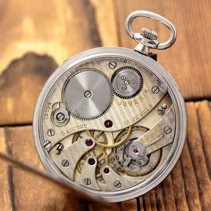 ジュベニア（JUVENIA）/プラチナ/18石/オーバーホール済/手巻き式懐中