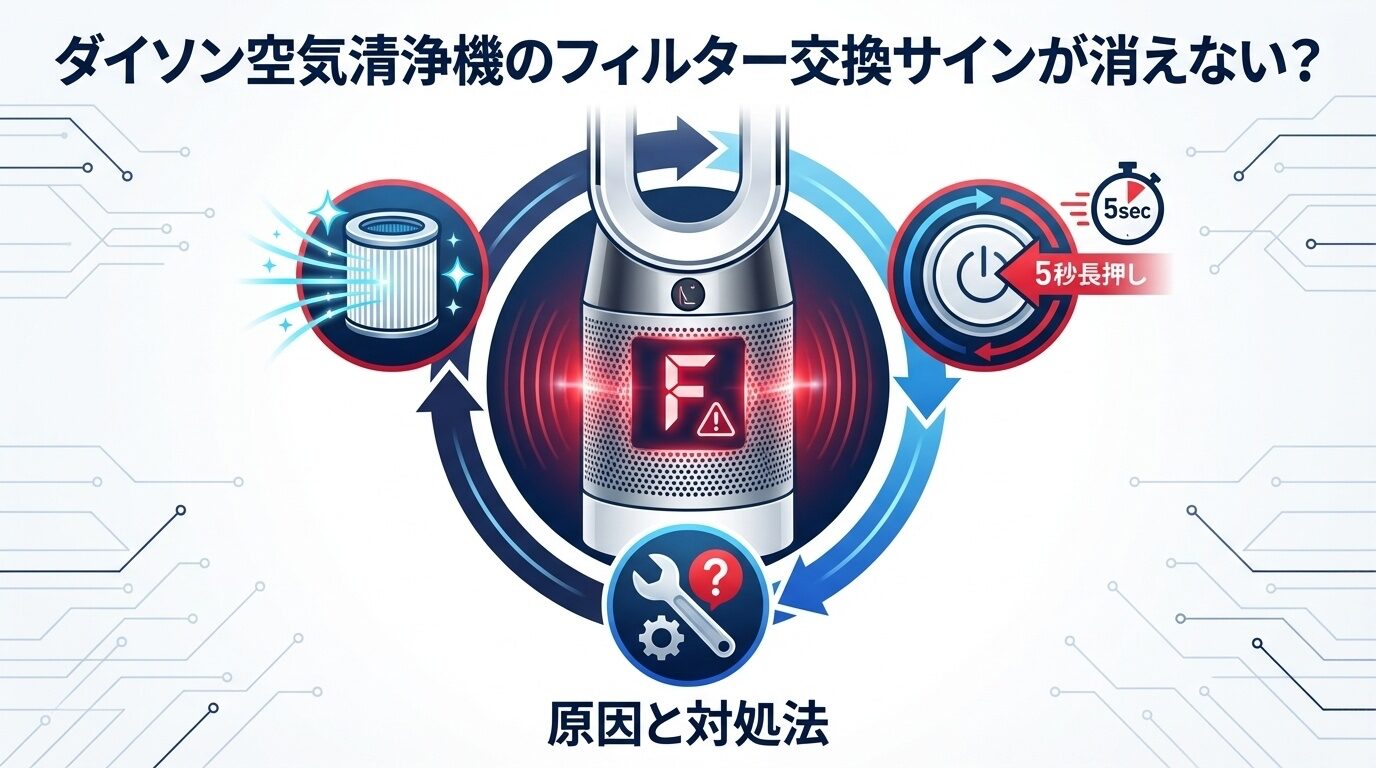 ダイソン空気清浄機のフィルター交換サインが消えない？原因と対処法