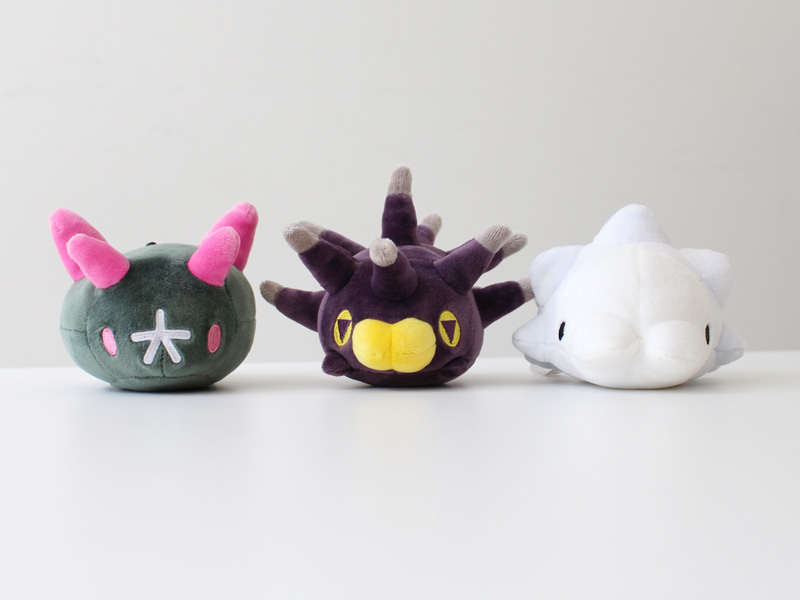 ナマコブシ、バチンウニ、ユキハミのもっちりぬいぐるみとマスコットが