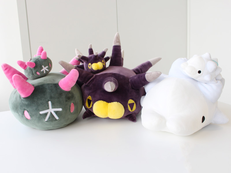 ナマコブシ、バチンウニ、ユキハミのもっちりぬいぐるみとマスコットが