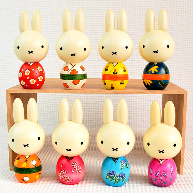 卯三郎こけし｜ミッフィー こけし バラ｜木のおもちゃ ポプリの森