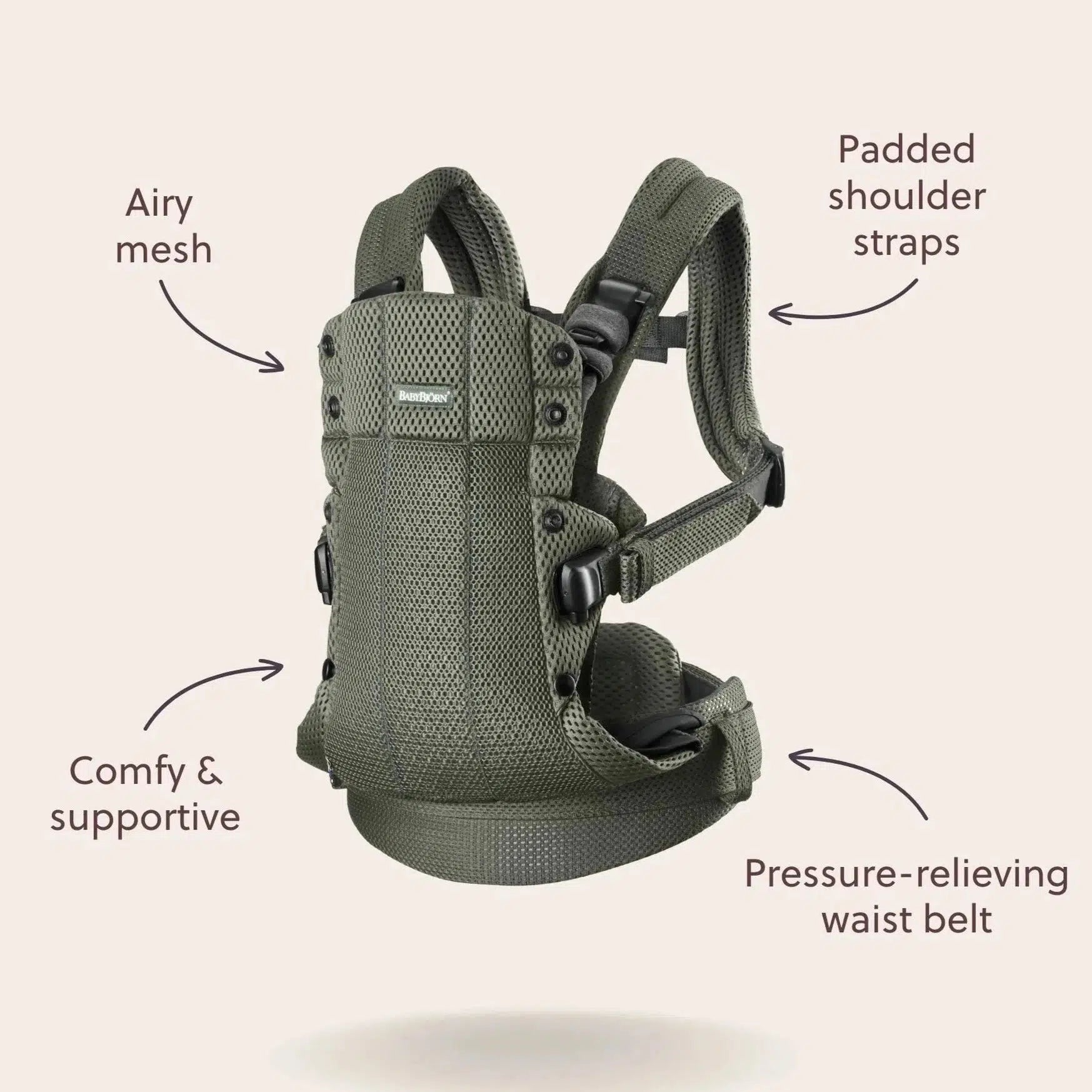 Baby Bjorn - Baby Carrier Harmony - Dark Green 3D Mesh only